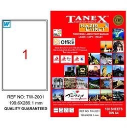 Tanex Laser Kargo Etiketi 199,6mmx289,1mm TW-2001 - TANEX